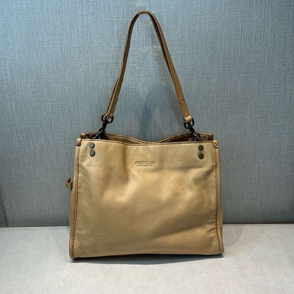 American Leather Co Handbag Lenox Triple Entry Satchel Shoulder Bag - Picture 1 of 11